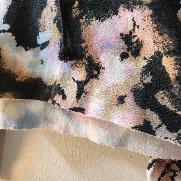 NWT Wild Fable Black Multi-Color Reverse Tie-Dye Cropped Hoodie Sweatshi… - Picture 2 of 7
